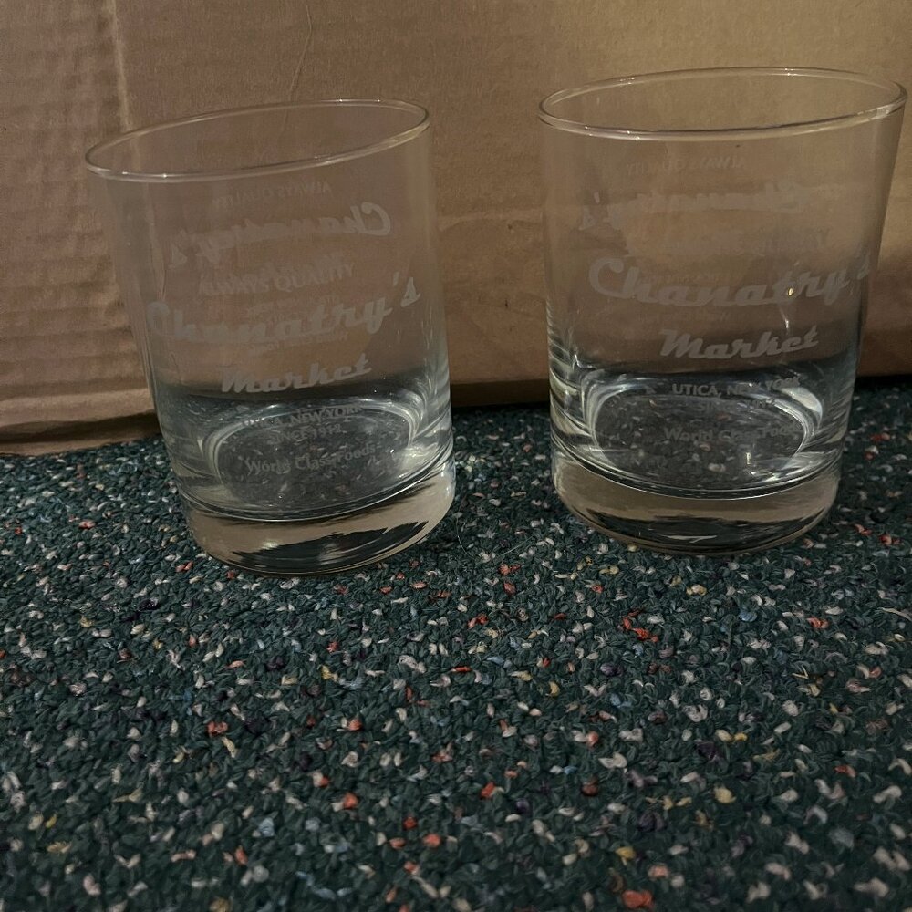 Lot of 2 Chanatry’s Utica NY, whiskey glasses